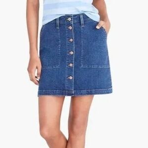 J. Crew Factory | Denim button-front mini skirt